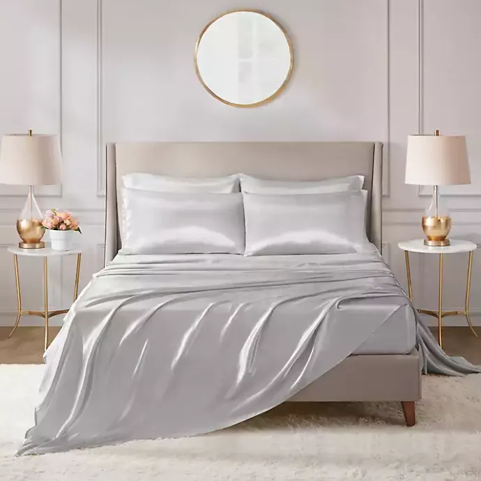 New Kirklands Home Light Satin 6-pc. Full Sheet Set Gray