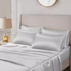 New Kirklands Home Light Satin 6-pc. Full Sheet Set Gray