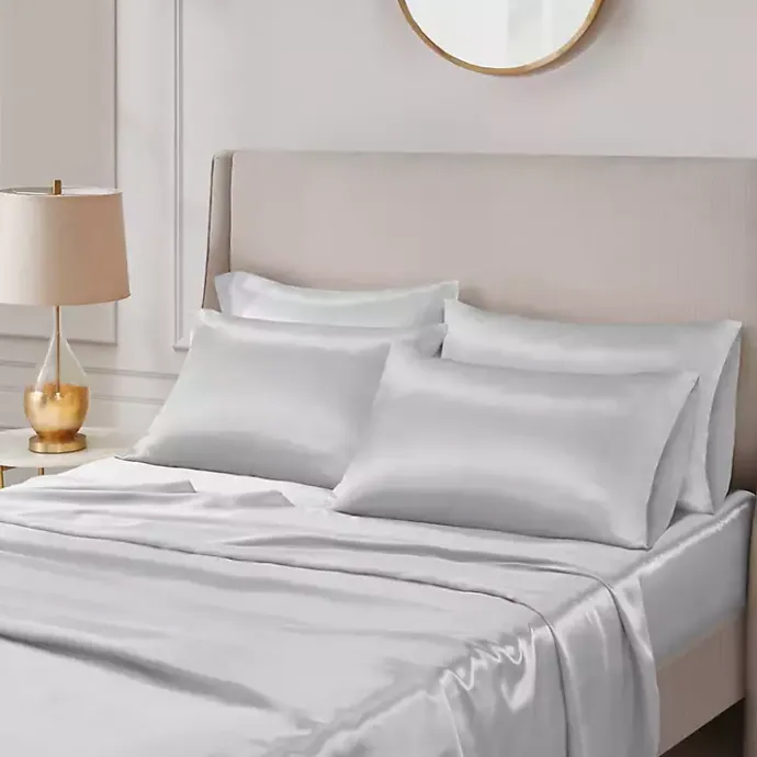 New Kirklands Home Light Satin 6-pc. Full Sheet Set Gray