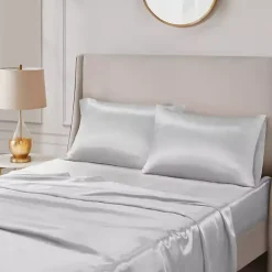 Clearance Kirklands Home Light Satin Standard 2-pc. Pillow Case Set Gray