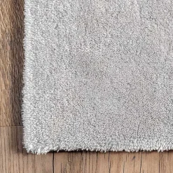 New Kirklands Home Light Gray Shag Washable Area Rug, 5x8