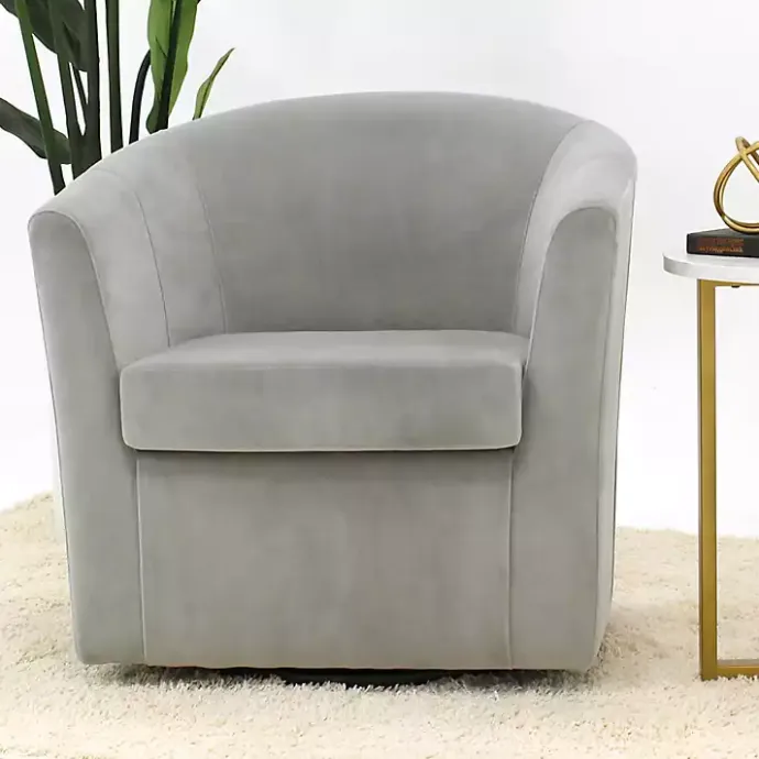 Sale Kirklands Home Light Swivel Barrel Accent Chair Gray