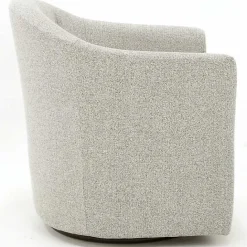 Online Kirklands Home Light Tufted Swivel Barrel Accent Chair Gray