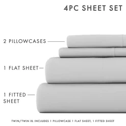 Outlet Kirklands Home Light Ultra Soft 3-pc. Twin XL Sheet Set Gray