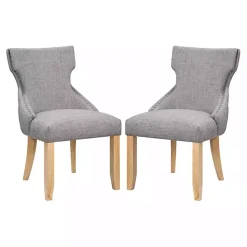 Discount Kirklands Home Light Wingback Dining Chairs, Set of 2 Gray