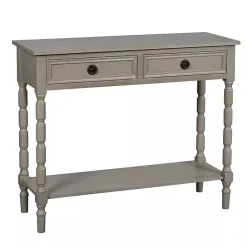 Kirklands Home Light Wood 2-Drawer Barrett Console Table Gray