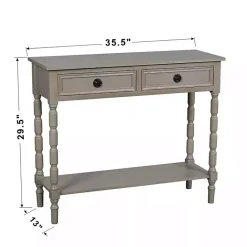 Kirklands Home Light Wood 2-Drawer Barrett Console Table Gray
