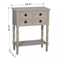 Discount Kirklands Home Light Wood 4-Drawer Barrett Console Table Gray