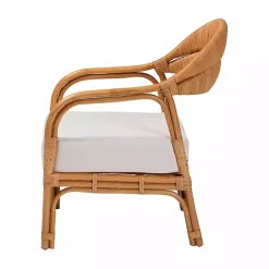 Hot Kirklands Home Light Honey Rattan Marisa Accent Chair Ivory