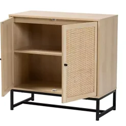 Sale Kirklands Home Light Wood and Rat 2-Door Cabinet Tan