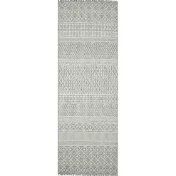 Sale Kirklands Home Lilia Gray Geo Stripe Flatweave Runner, 2x8