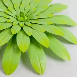 New Kirklands Home Lime Metal Flower Outdoor Wall Plaque Green