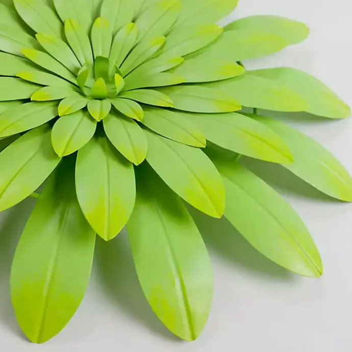 New Kirklands Home Lime Metal Flower Outdoor Wall Plaque Green