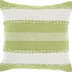 Kirklands Home Lime Woven Stripe Reversible Outdoor Square Pillow
