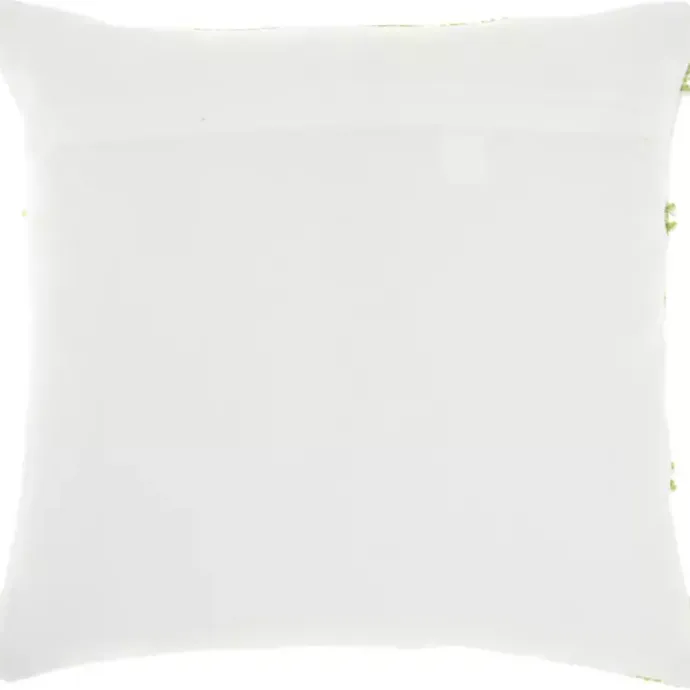 Kirklands Home Lime Woven Stripe Reversible Outdoor Square Pillow