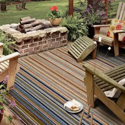 Sale Kirklands Home Linear Seaside Outdoor Area Rug, 7x10 Multi