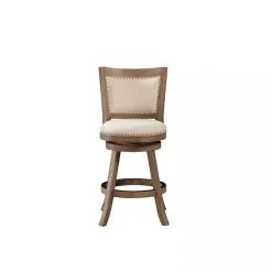 Online Kirklands Home Linen and Driftwood Nailhead Swivel Counter Stool Ivory