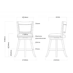 Online Kirklands Home Linen and Driftwood Nailhead Swivel Counter Stool Ivory