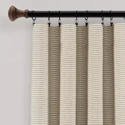 New Kirklands Home Linen Button and Stripe Curtain Panel Set, 84 in.