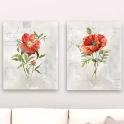 Hot Kirklands Home Linen Peony Giclee Canvas Art Prints, Set of 2