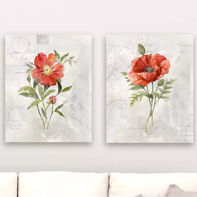 Hot Kirklands Home Linen Peony Giclee Canvas Art Prints, Set of 2