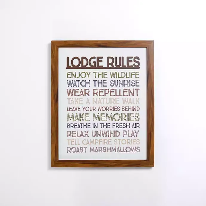 Best Kirklands Home Lodge Rules Framed Wall Plaque