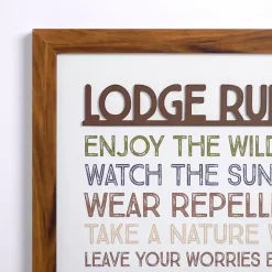 Best Kirklands Home Lodge Rules Framed Wall Plaque