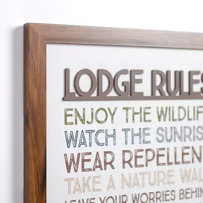 Best Kirklands Home Lodge Rules Framed Wall Plaque