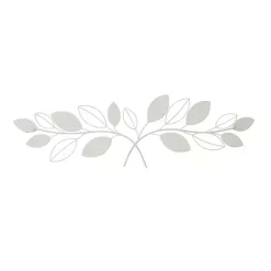 Sale Kirklands Home Long White Metal and Reed Leaf Wall Plaque