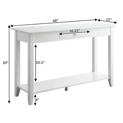 Hot Kirklands Home Long Single Drawer Console Table White