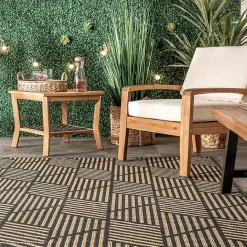 Sale Kirklands Home Lori Dark Gray Modern Geometric Outdoor Rug, 5x8