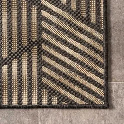 Sale Kirklands Home Lori Dark Gray Modern Geometric Outdoor Rug, 5x8