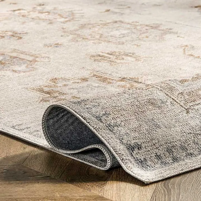 Kirklands Home Lottie Cream Vintage Washable Area Rug, 8x10 Ivory