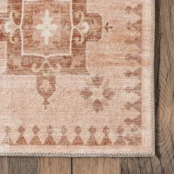 Kirklands Home Lottie Peach Vintage Washable Area Rug, 5x8 Orange