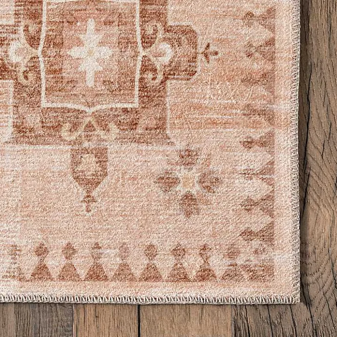 Kirklands Home Lottie Peach Vintage Washable Area Rug, 5x8 Orange