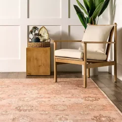Online Kirklands Home Lottie Peach Vintage Washable Area Rug, 8x10 Orange