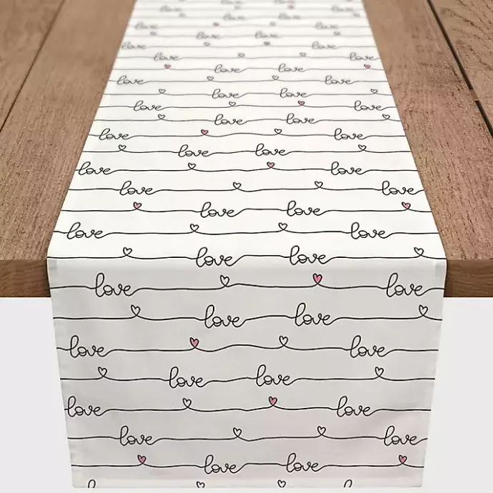 Clearance Kirklands Home Love Script Pattern Table Runner, 72 in.