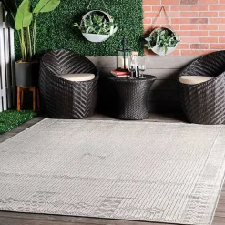 Discount Kirklands Home Lowden Gray Tribal Outdoor Rug, 5x8