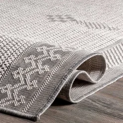 Discount Kirklands Home Lowden Gray Tribal Outdoor Rug, 5x8