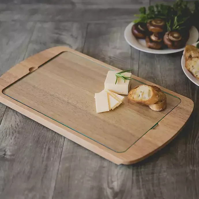New Kirklands Home LSU Tigers Wood and Glass Serving Board