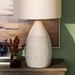 Hot Kirklands Home Luca Cream Ceramic Table Lamp Ivory