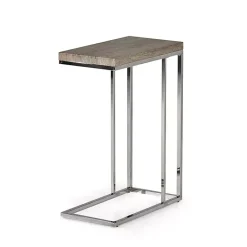 Hot Kirklands Home Lucia Chrome Chairside Table Gray