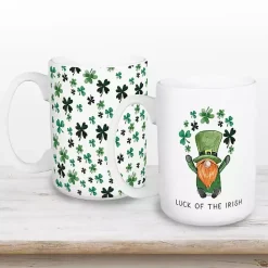 Hot Kirklands Home Luck of the Irish Shamrocks Mugs, Set of 2