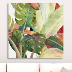 Outlet Kirklands Home Lush Garden Square I Giclee Canvas Art Print Green