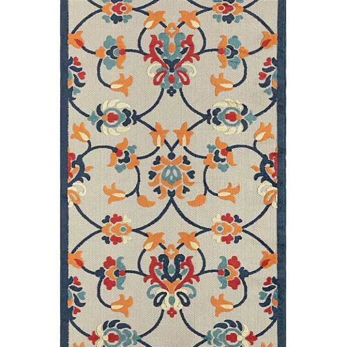 Clearance Kirklands Home Lyla Multi Floral Damask Indoor/Outdoor Rug, 5x8