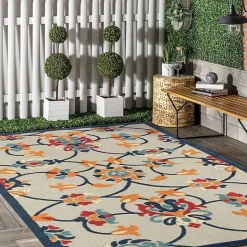 Clearance Kirklands Home Lyla Multi Floral Damask Indoor/Outdoor Rug, 5x8