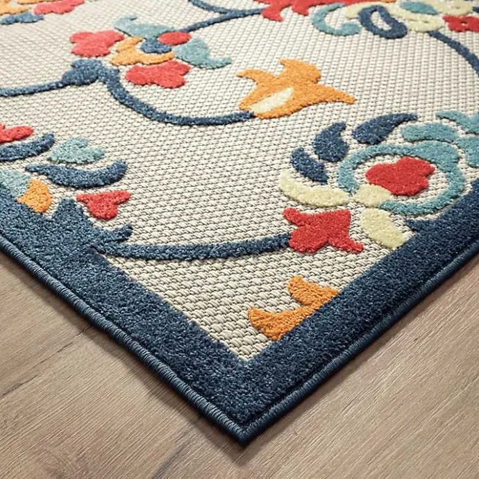 Clearance Kirklands Home Lyla Multi Floral Damask Indoor/Outdoor Rug, 5x8