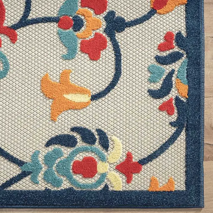 Clearance Kirklands Home Lyla Multi Floral Damask Indoor/Outdoor Rug, 5x8