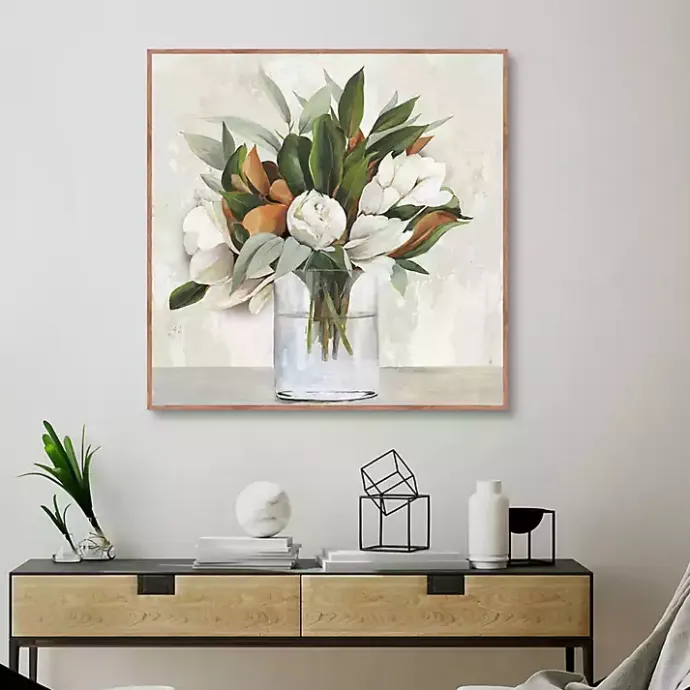 New Kirklands Home Magnolia Bouquet Framed Canvas Art Print