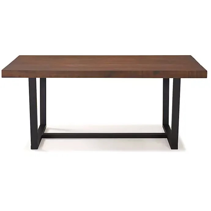 New Kirklands Home Mahogany Distressed Solid Wood Dining Table Brown